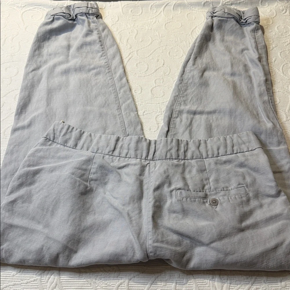 Wilfred Light Gray Drawstring Crop Joggers Linen Blend Size 4. Pockets